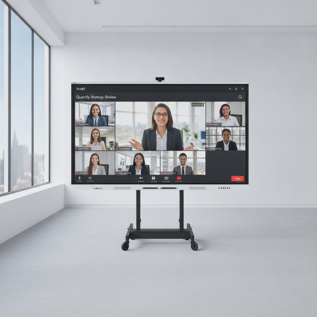 Komplett-L&ouml;sung: SMART Board GX186 (86 Zoll) Board + elektrisches Fahrgestell + 4K Kamera 