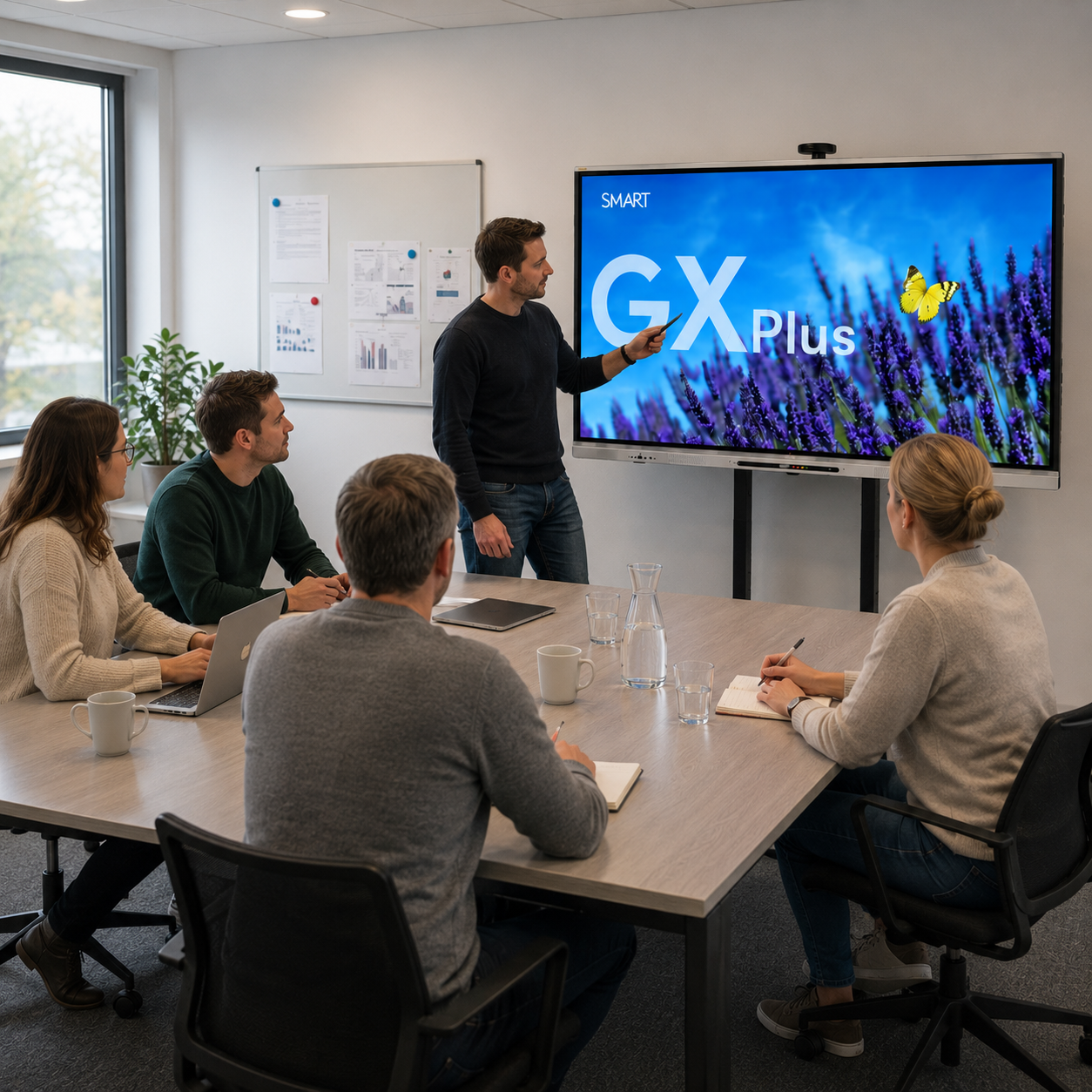 Komplett-L&ouml;sung: SMART Board GX186 (86 Zoll) Board + elektrisches Fahrgestell + 4K Kamera 