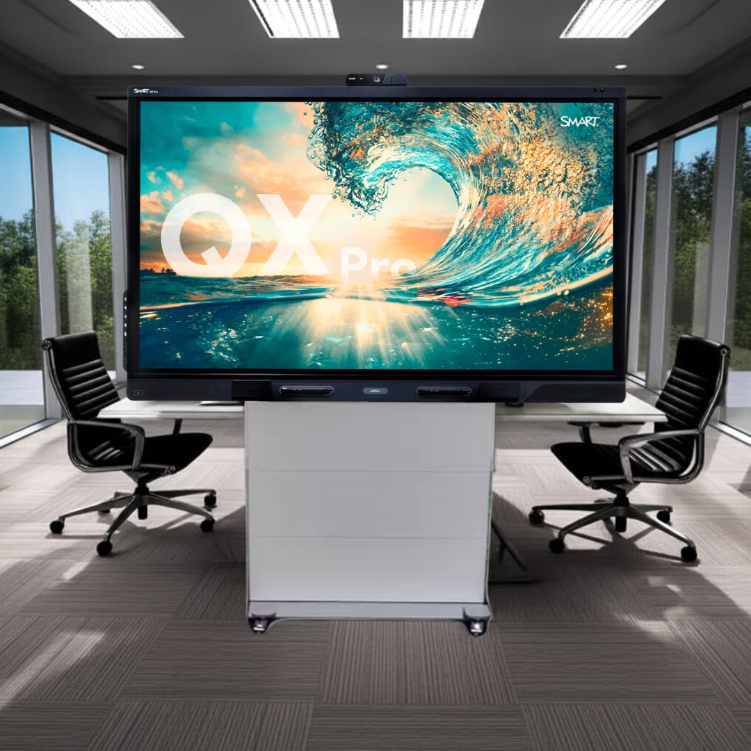 Mehr als ein Display: Die Designl&ouml;sung f&uuml;r Ihr Unternehmen: SMART Board QX Pro mit Design-Fahrgestell (65-86 Zoll)