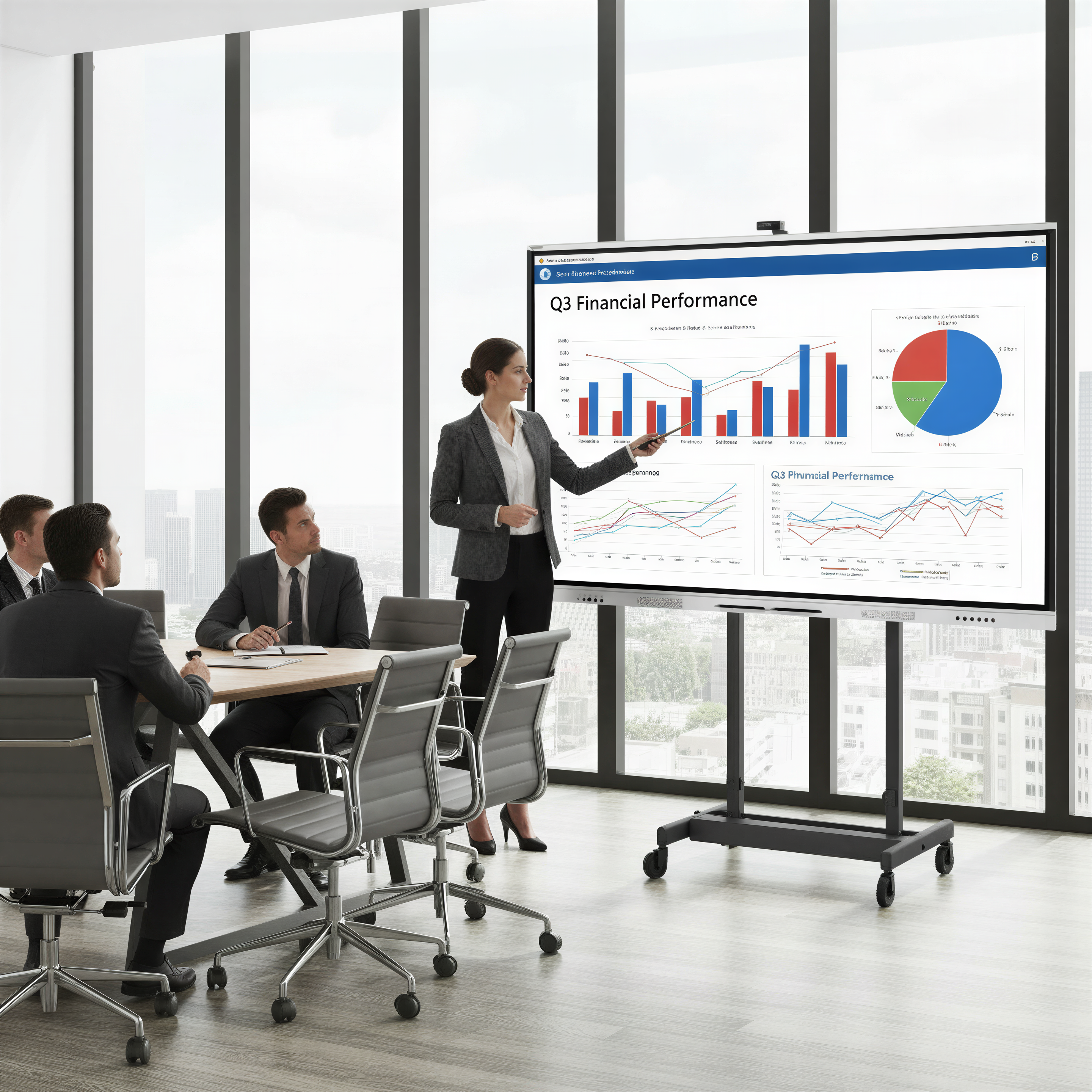 Komplett-L&ouml;sung: SMART Board GX186 (86 Zoll) Board + elektrisches Fahrgestell + 4K Kamera 