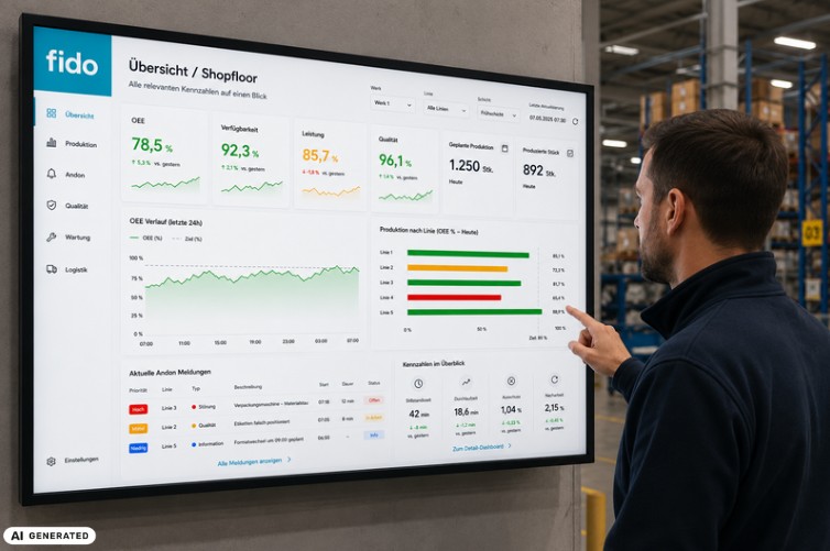 fido FactoryBoard: Digitales KPI- & Produktionsboard