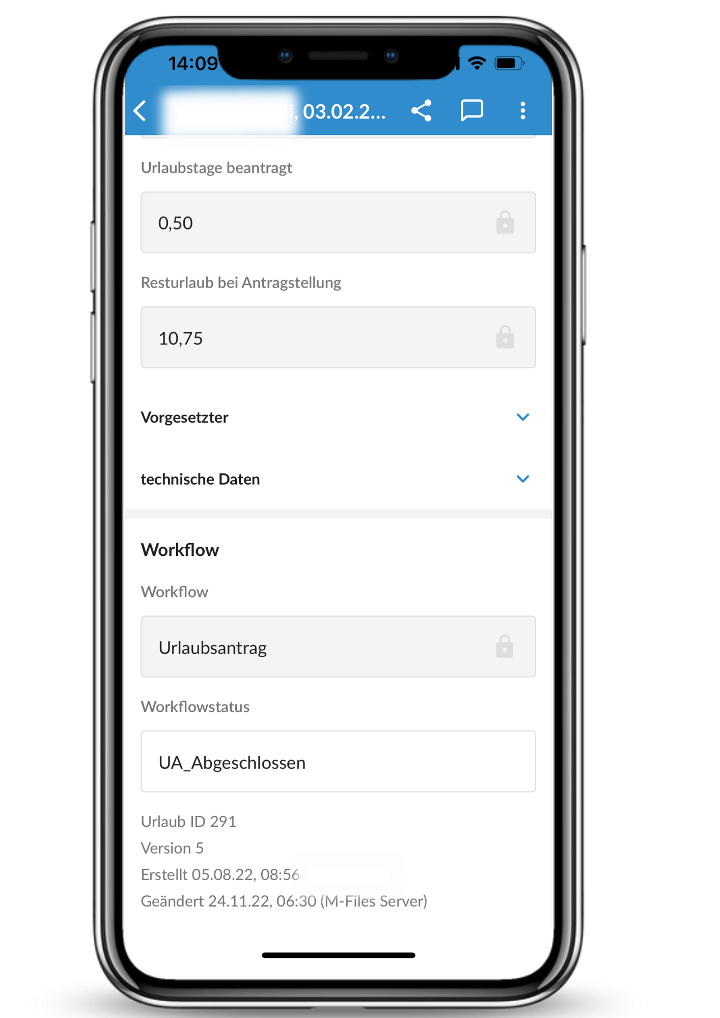 DMS M-Files Base Urlaubstage