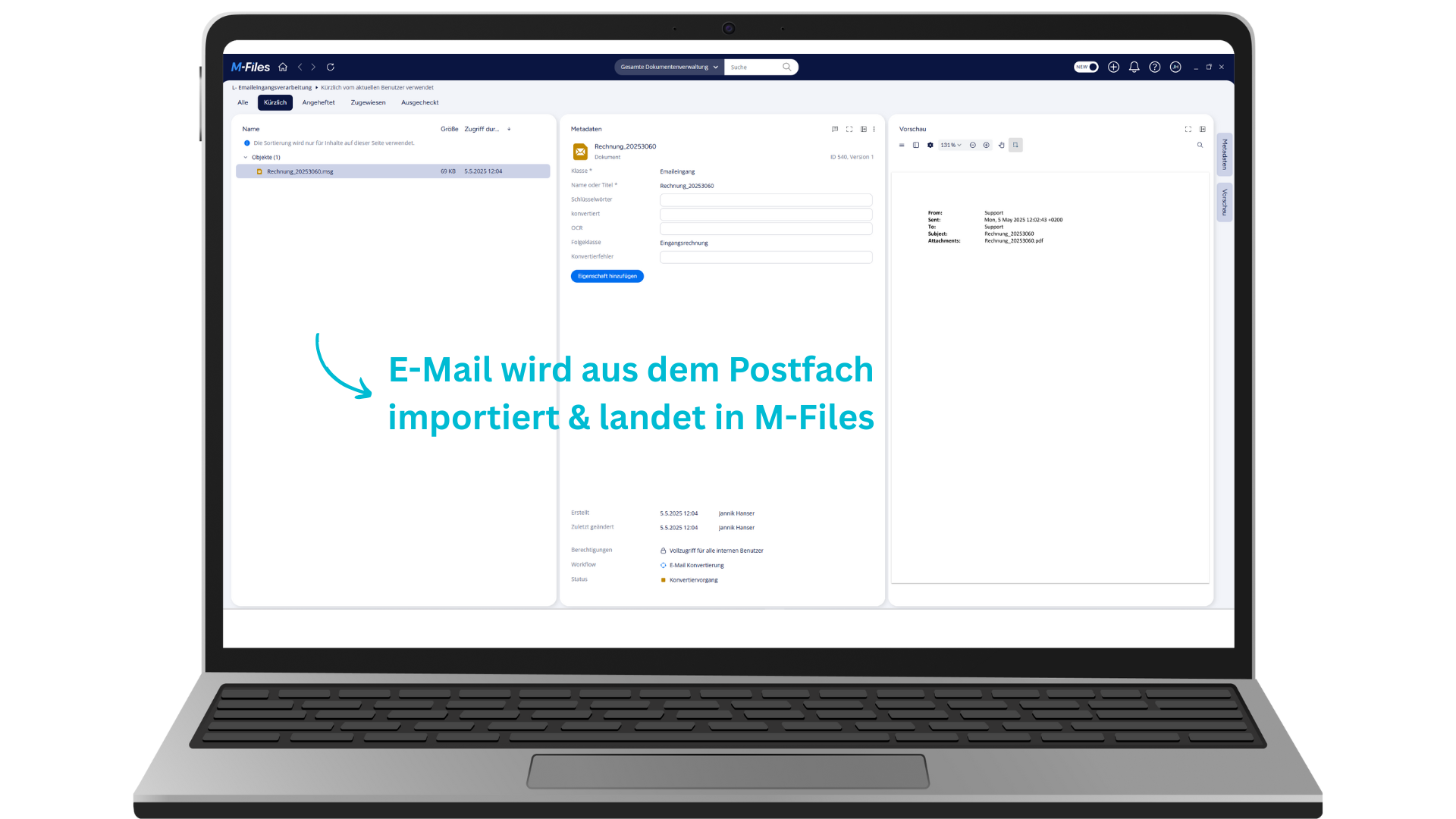 Mit KI: E-Mail-Anh&auml;nge automatisch erfassen und digital ablegen