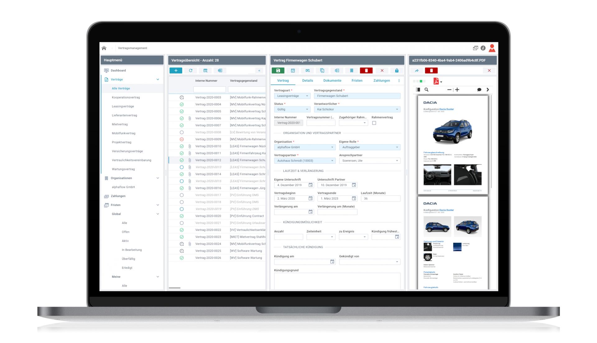 d.velop Vertragsmetadaten digital
